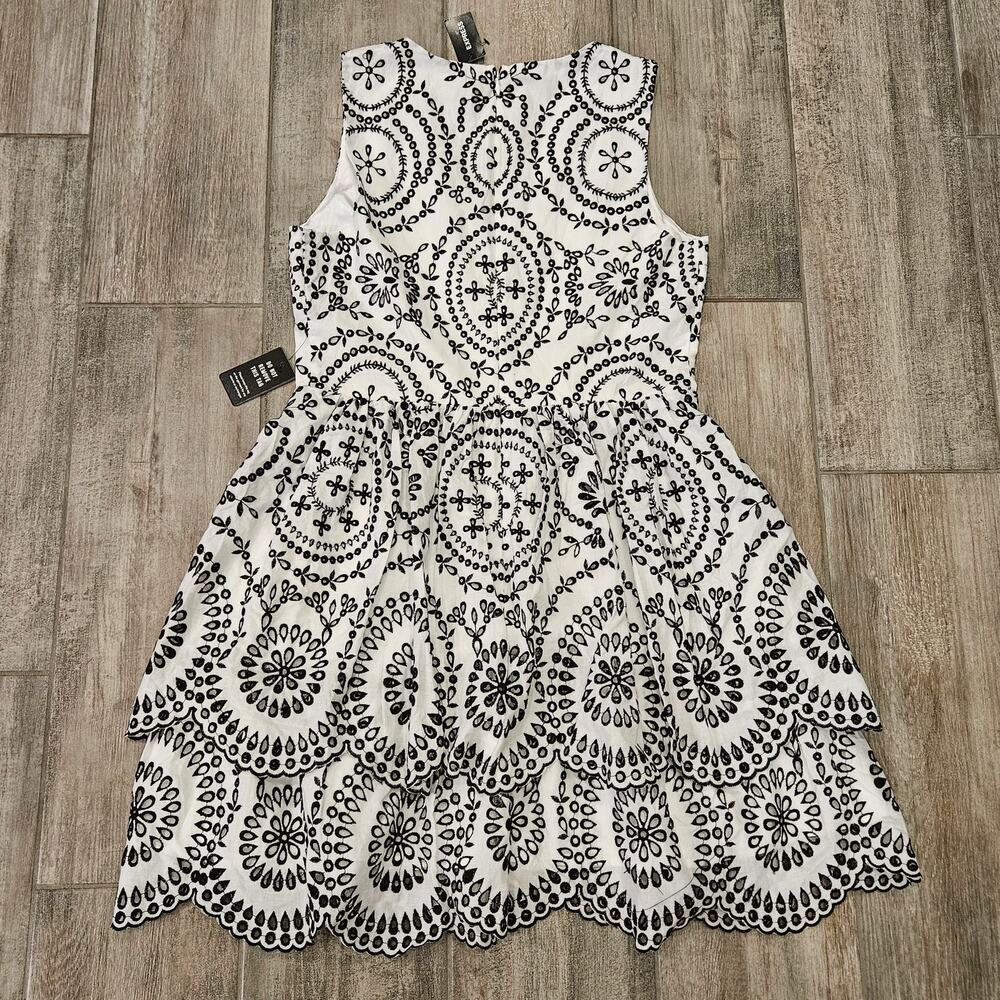 Express Black and White Mini Dress - Picture 9 of 13